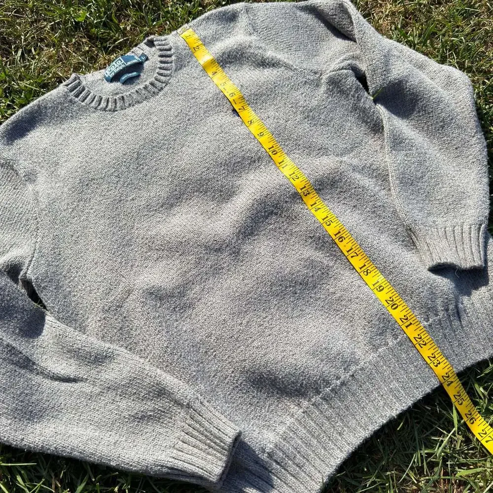 Polo Ralph Lauren Men's Gray 100% Cotton Crewneck Knit Sweater